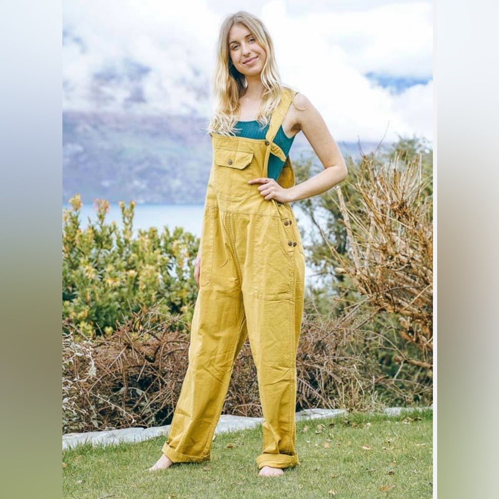 Wild Honey Mustard Denim Overalls